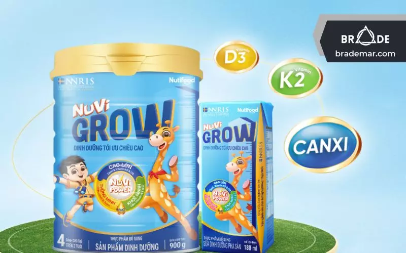 Danh mục sản phẩm của Nutifood bao gồm Nuvi Grow