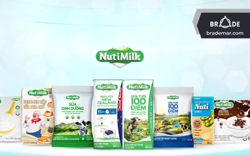 Danh mục sản phẩm của Nutifood bao gồm Nutimilk