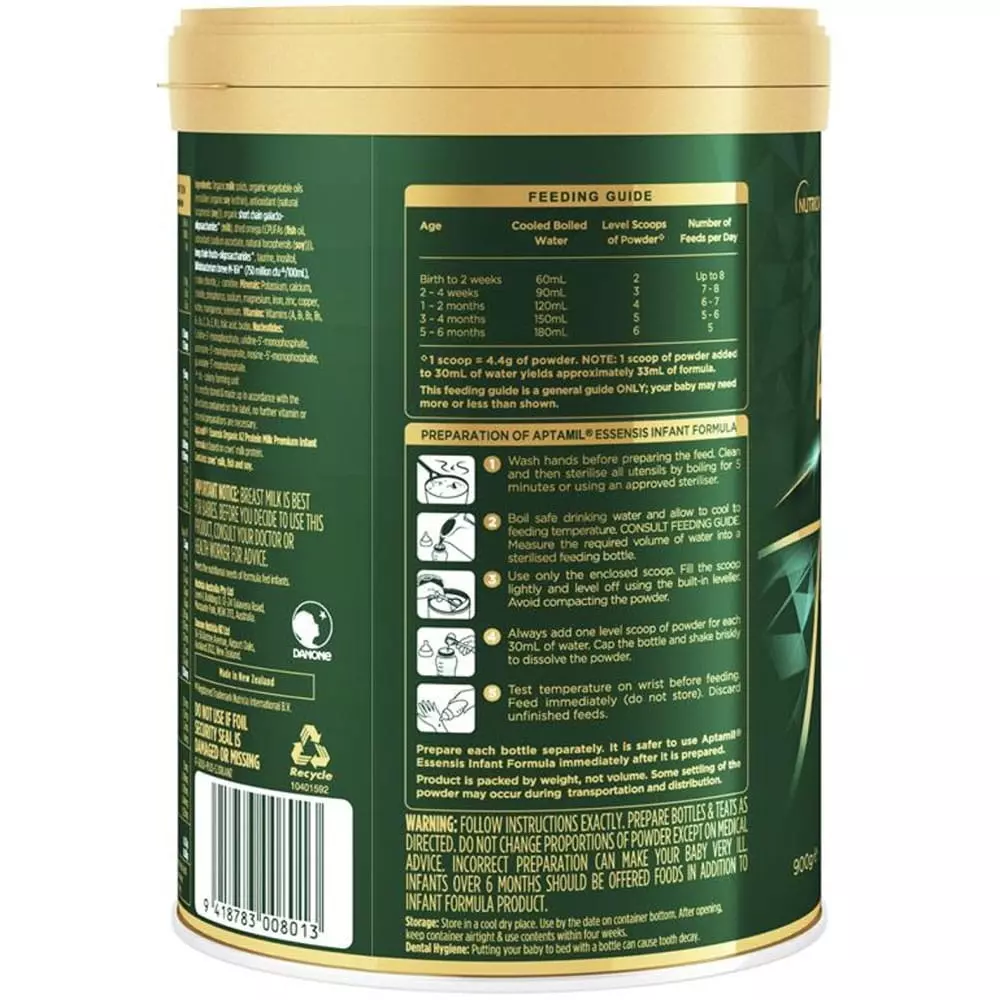 Cách pha sữa Aptamil Essensis số 1 Organic 900g