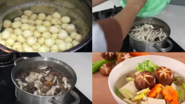 Canh nấm kim châm thịt bò