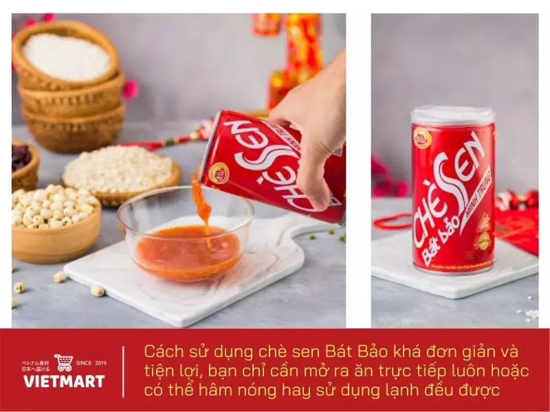 Chè sen Bát Bảo đóng lon tiện lợi, sử dụng được ngay - Vietmart - Chợ Việt Nam tại Nhật Bản