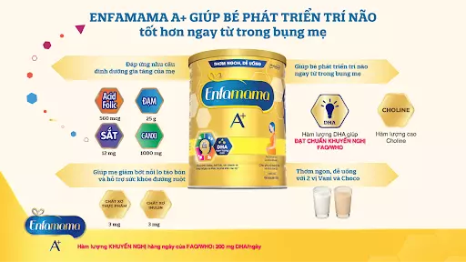 Enfamama A+ giúp bé phát triển tốt hơn từ trong bụng mẹ