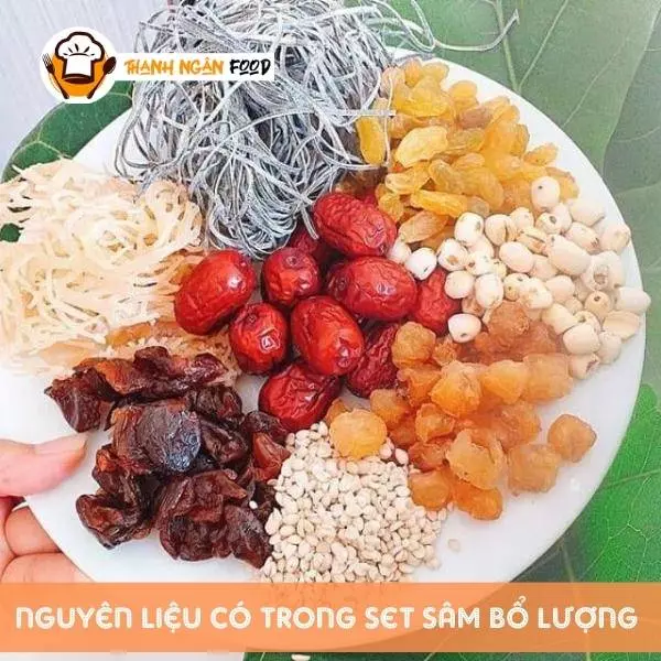 nguyên liệu trong set sâm bổ lượng