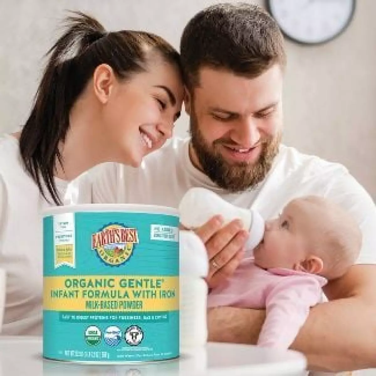 Sữa bột Organic Earth’s Best Gentle màu xanh ngọc bổ sung thêm sắt cho bé dưới 12 tháng