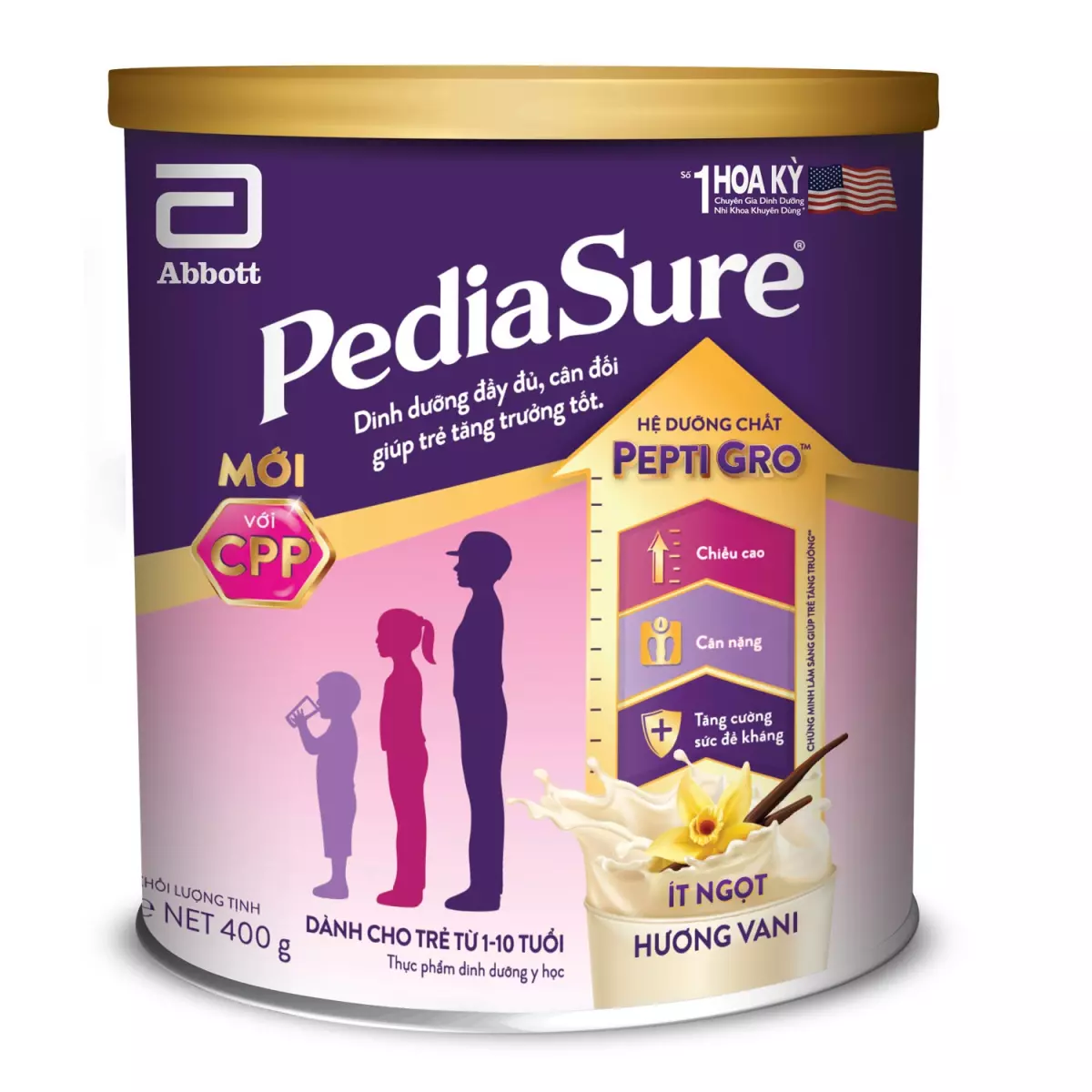 Sữa PediaSure BA 400g vị vani ít ngọt