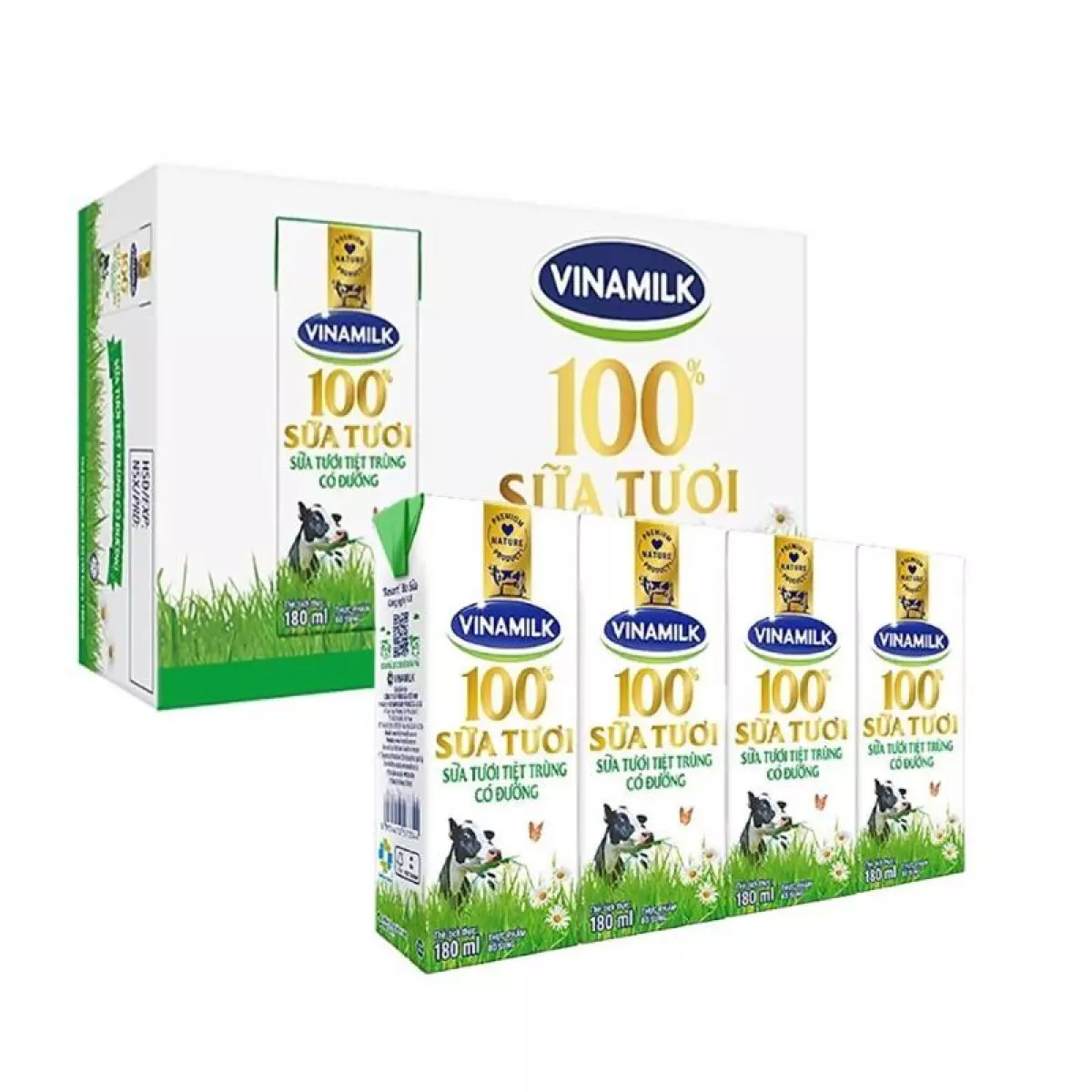 Sữa tươi Vinamilk có đường 180ml x 48 hộp