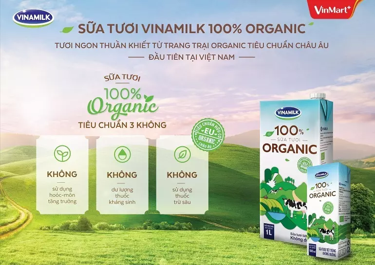 Sữa tươi cho bé 2 tuổi Vinamilk 100% Organic