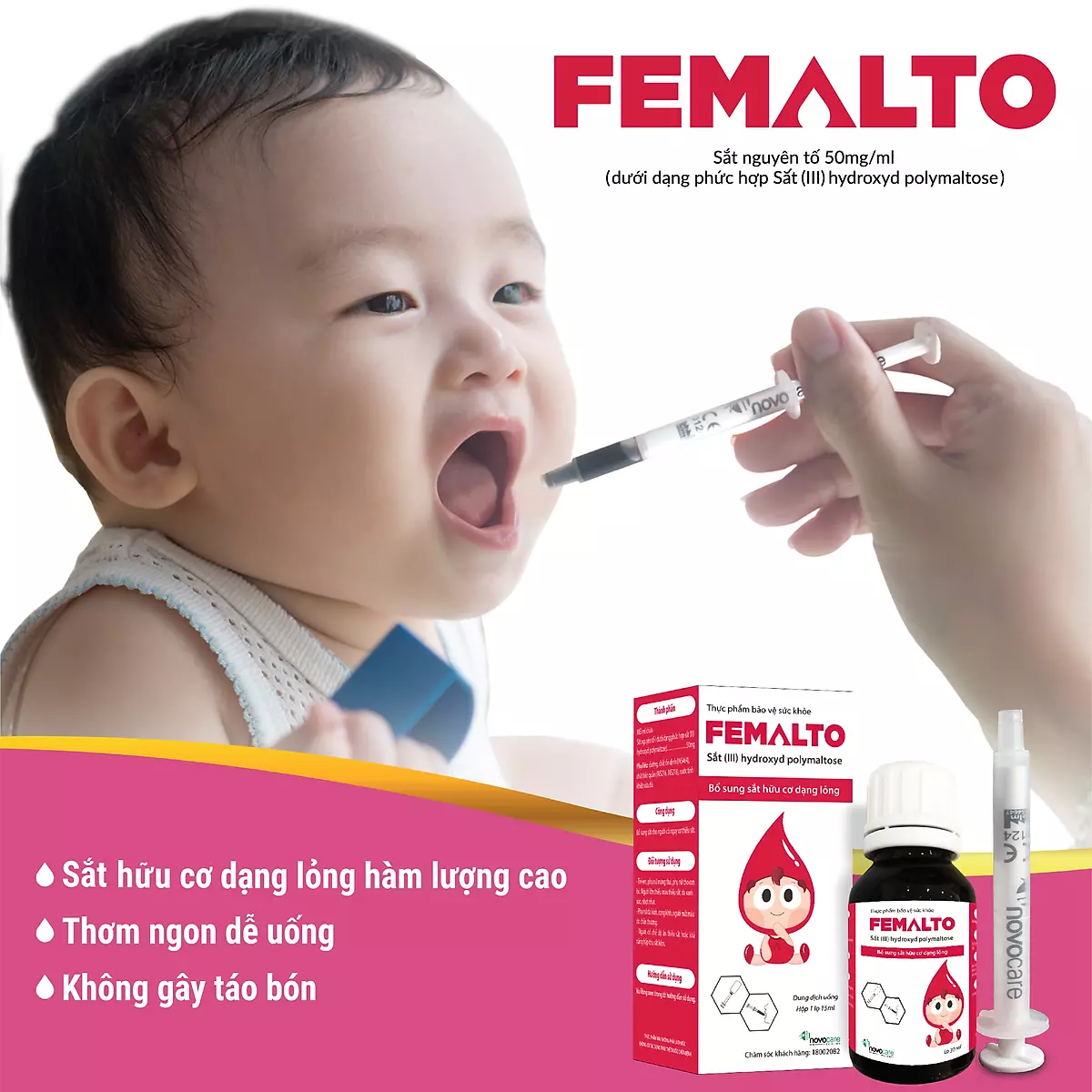 Femalto cung cấp dòng sắt hữu cơ cho trẻ từ 0 tháng tuổi