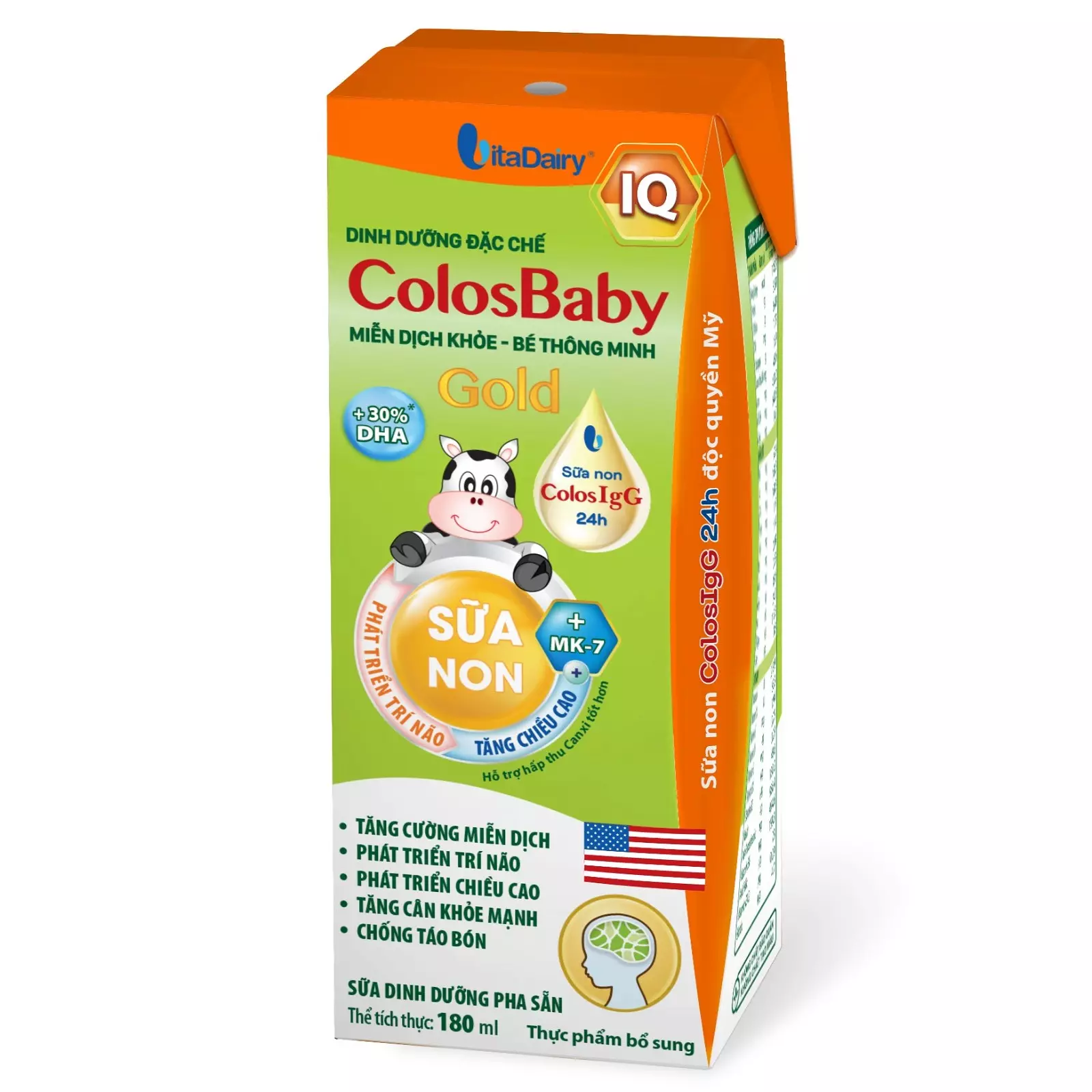 Sữa bột pha sẵn ColosBaby IQ Gold hộp 180 ml