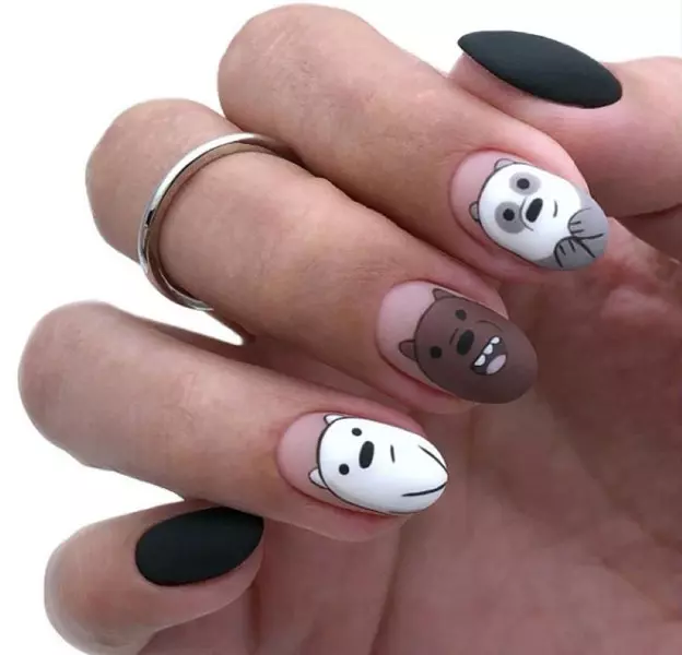 Mẫu nail gấu nhỏ cute cho các nàng yêu thích sự dễ thương