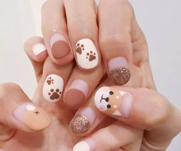 Mẫu nail hình cún cưng