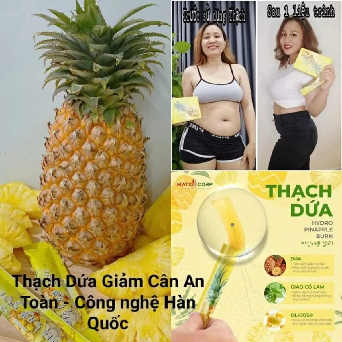 Thạch dứa giảm cân Hàn Quốc Matxi Corp là sản phẩm của Việt Nam sản xuất theo công nghệ Hàn Quốc