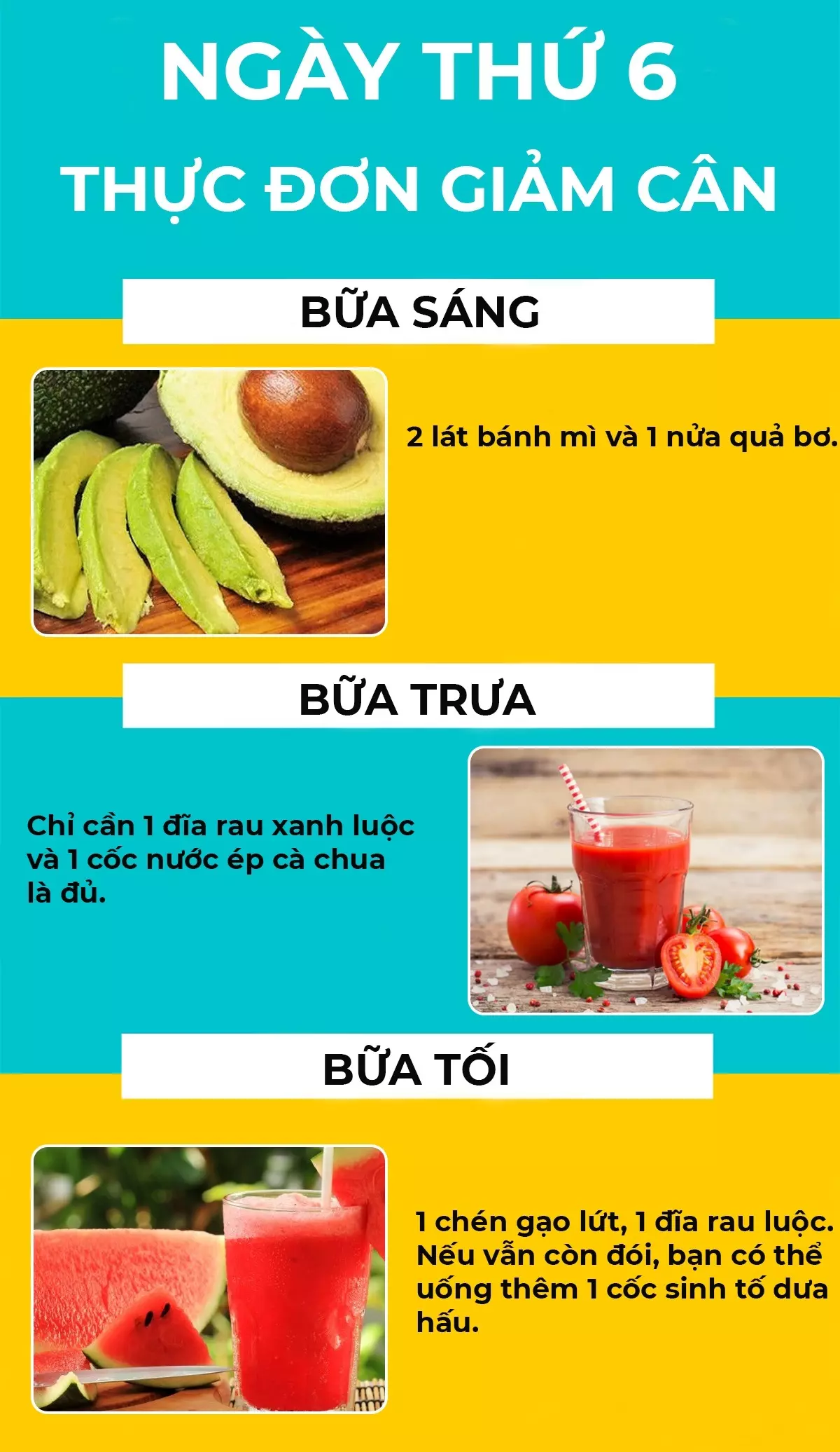 Thực đơn ngày thứ 6.