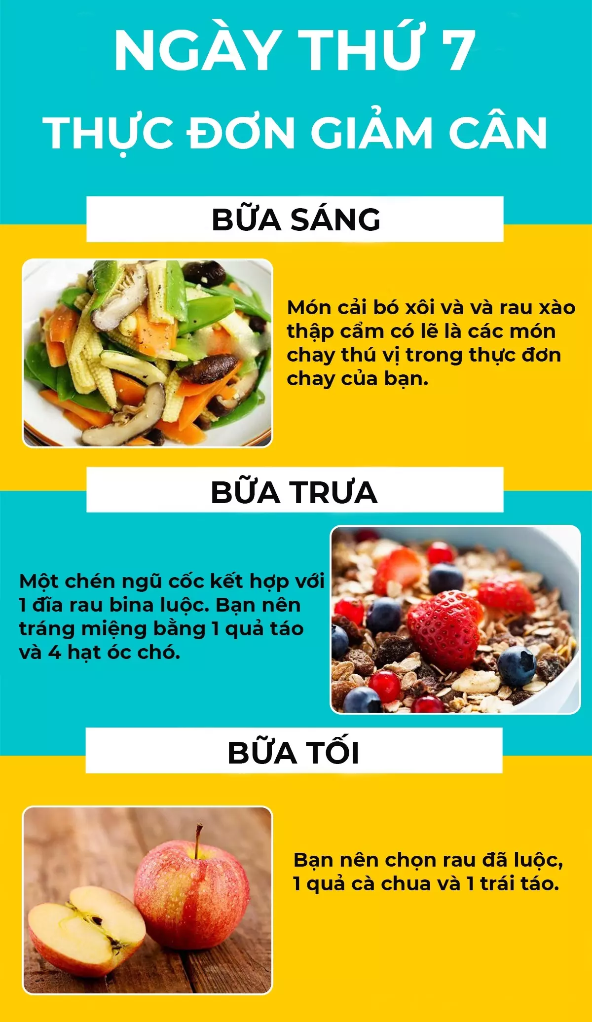 Thực đơn ngày thứ 7.