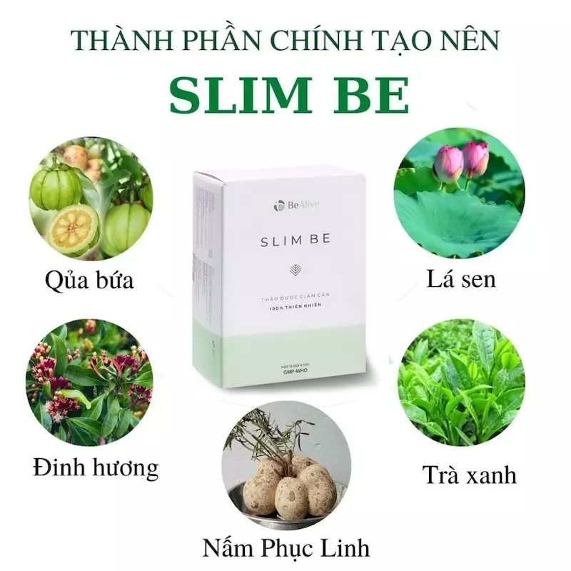 Trà giảm cân Slim Be chứa toàn thành phần thiên nhiên, an toàn