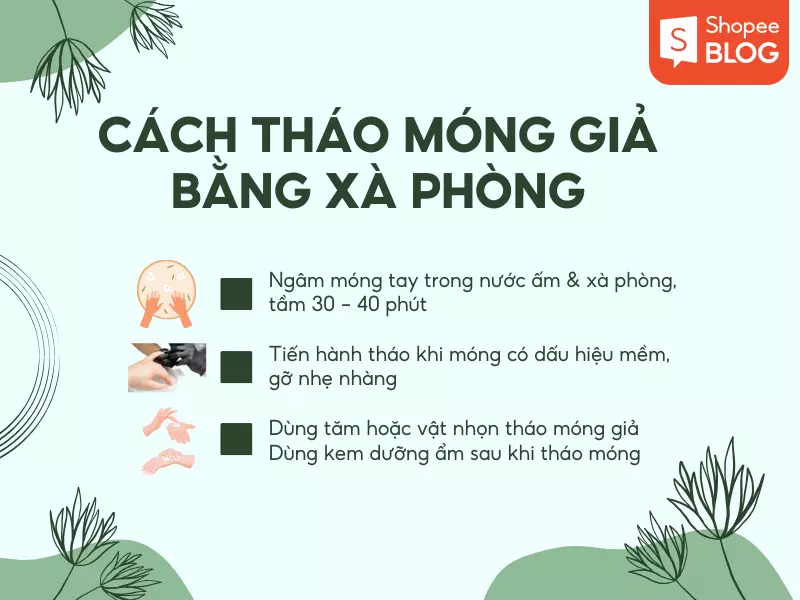 Cách tháo móng giả dán keo 502