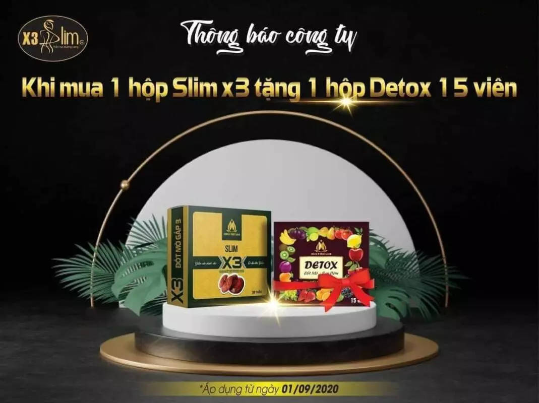 Detox Slim X3 chính hãng tặng 15 viên