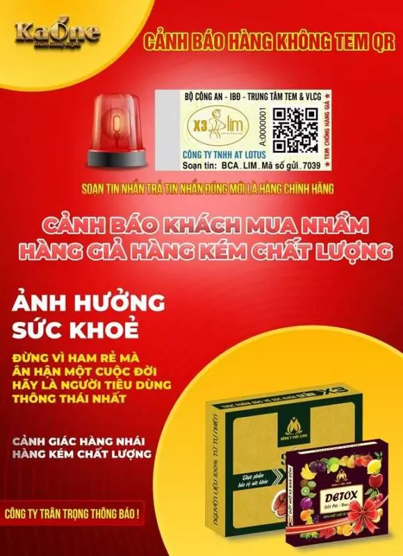 Cảnh báo Giảm cân Slim X3 hàng giả và kém chất lượng trên thị trường