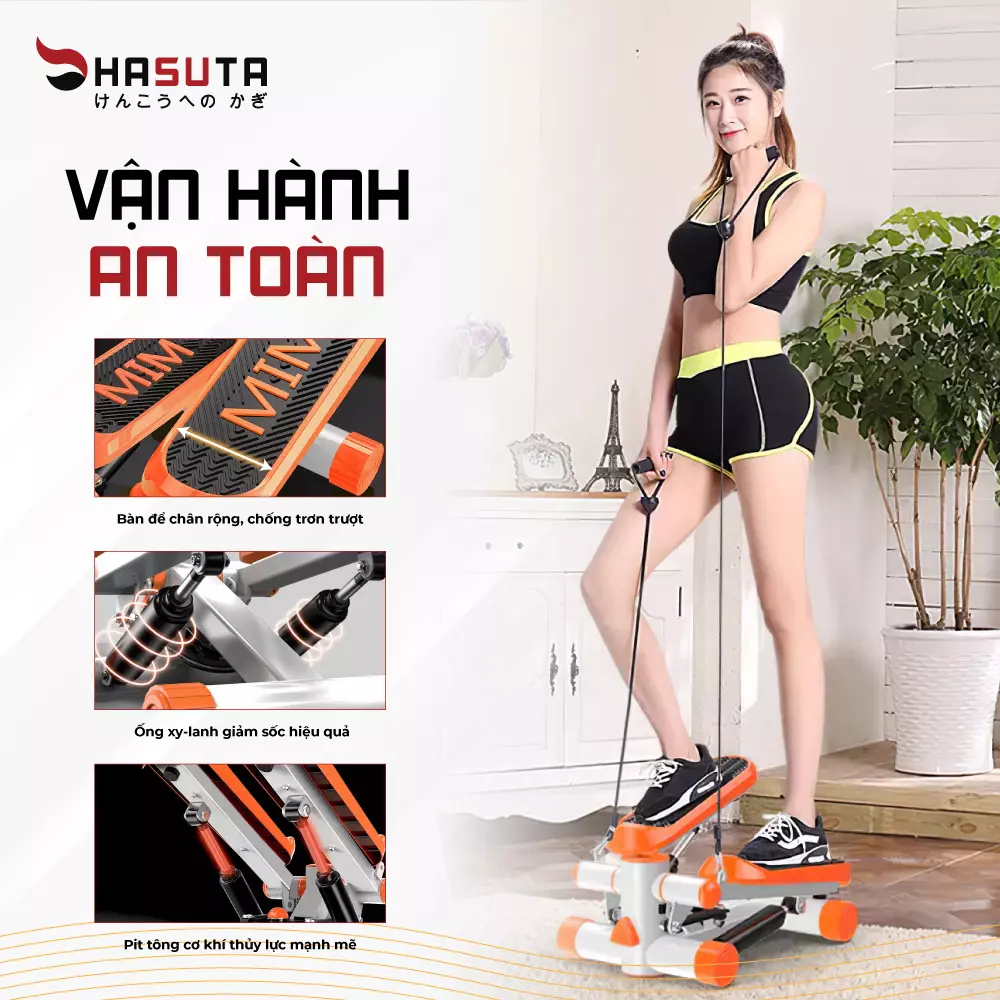 Vận hành êm ái, an toàn nhờ 2 ống xi-lanh giảm sốc