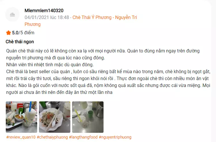 Chè thái Ý Phương