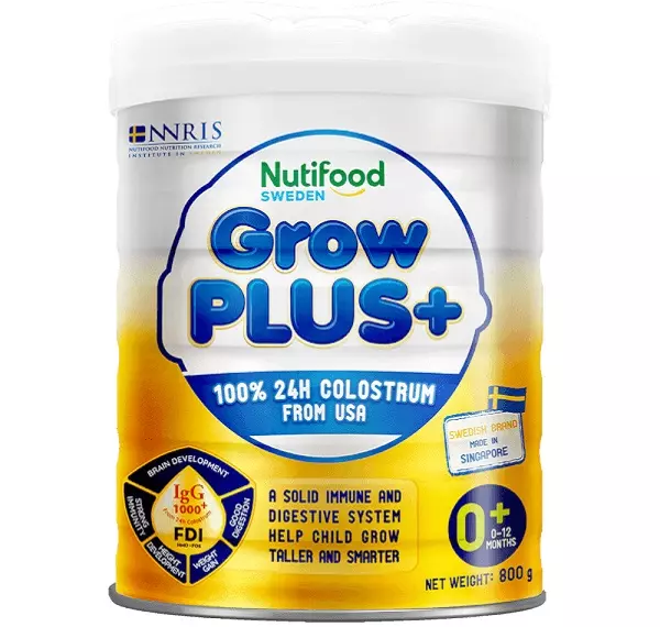 Sữa bột Nutifood Grow Plus Vàng 0+ cho trẻ từ 0-12 tháng lon 800g