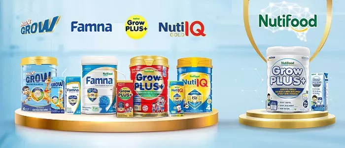 Sữa bột Nutifood Grow Plus Vàng 0+ cho trẻ từ 0-12 tháng lon 800g