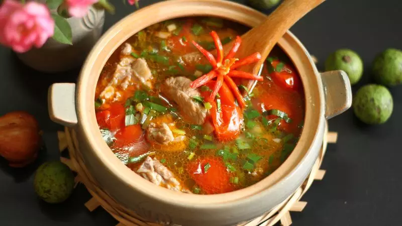 Canh sấu sườn non heo