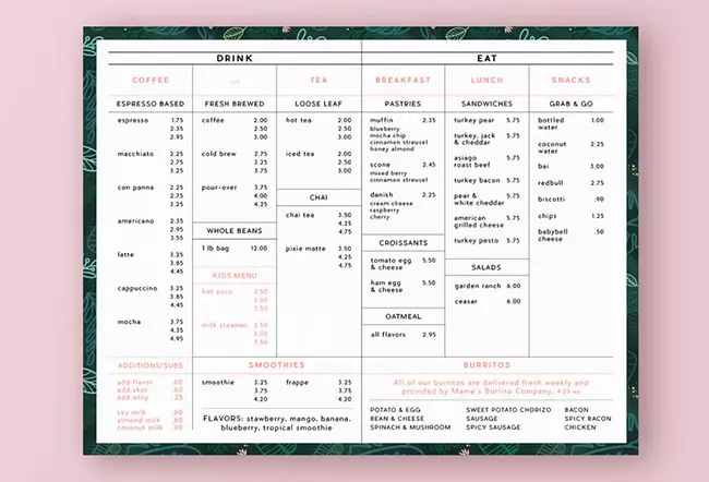 Sáng tạo thiết kế Menu với những ý tưởng độc đáo trong 2020 6