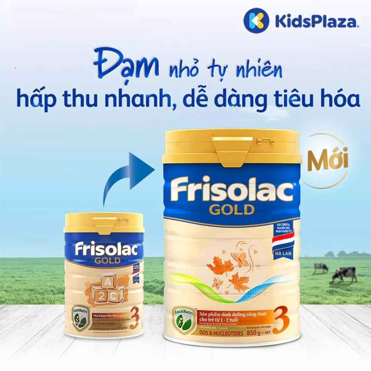 Sữa Frisolac Gold 3 850g cho bé 1-2 tuổi