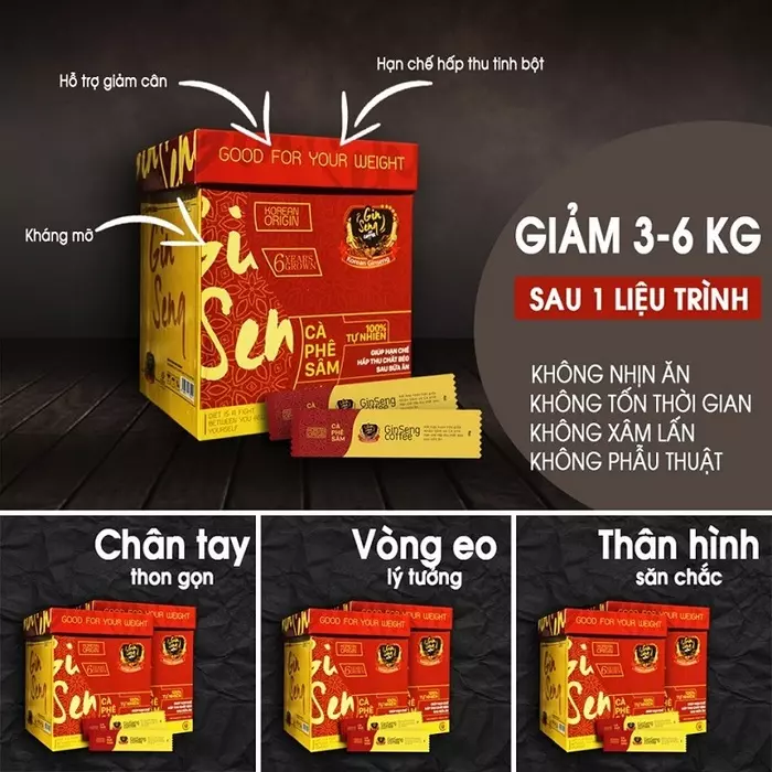 Cafe sâm Hàn Quốc Ginseng giúp giảm nhanh cân nặng sau 1 liệu trình dùng sản phẩm