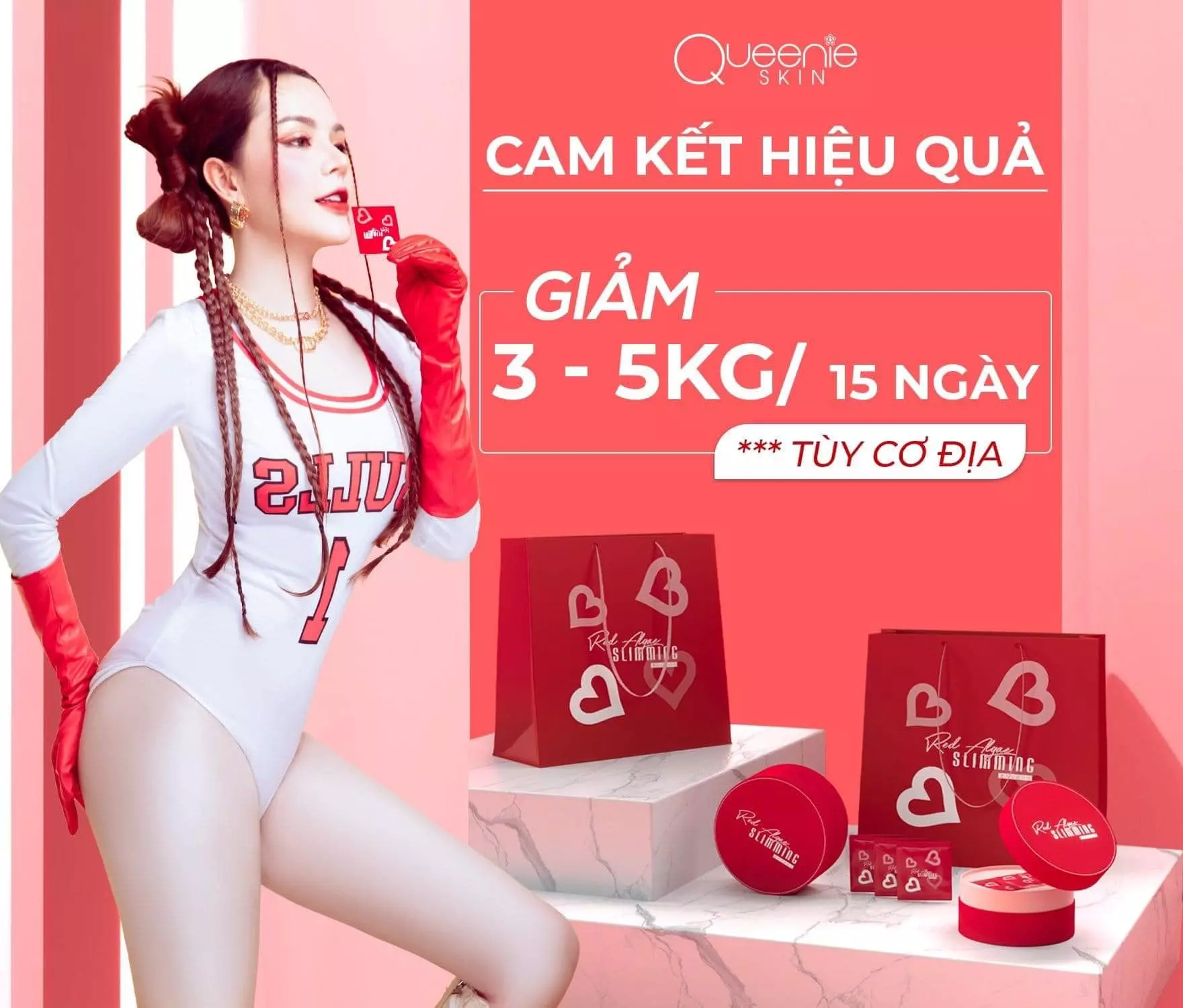 VIÊN UỐNG GIẢM CÂN TẢO ĐỎ QUEENIE SKIN