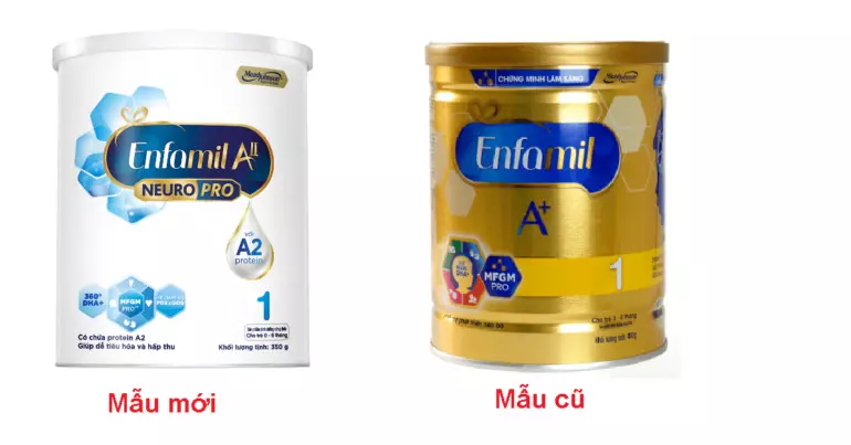 Sữa Enfamil số 1 mẫu mới và cũ