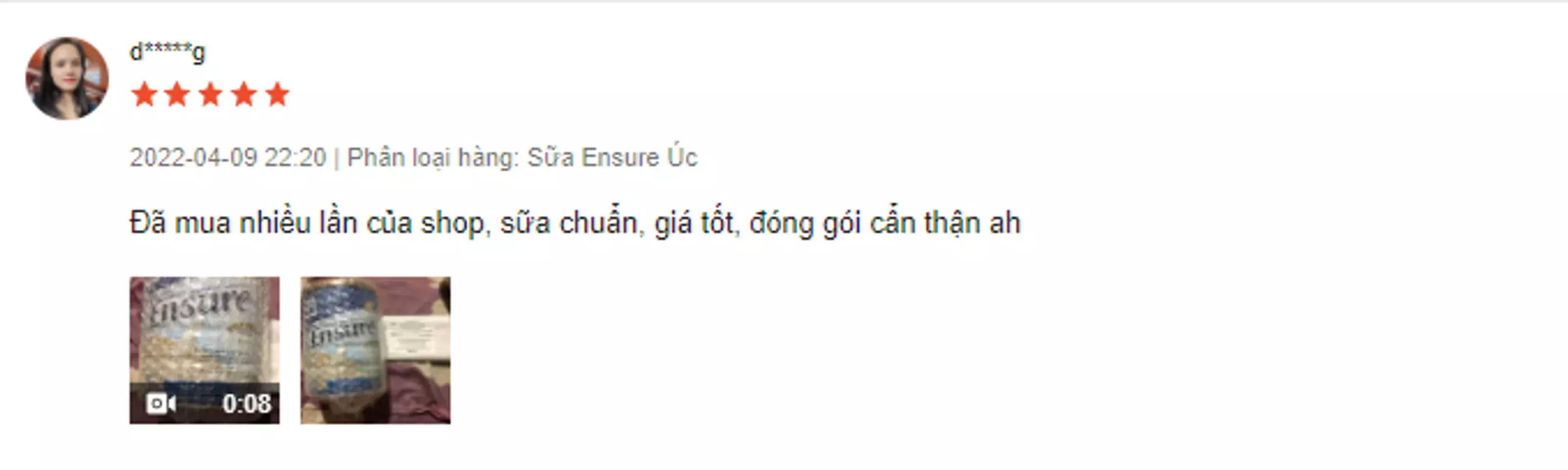 Sữa bột Ensure Úc hương Vani