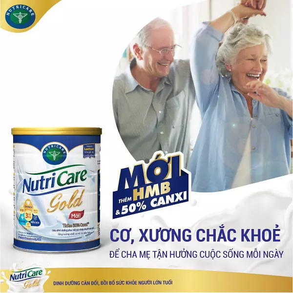 Sữa NutriCare Gold dinh dưỡng cho người lớn tuổi lon 850g