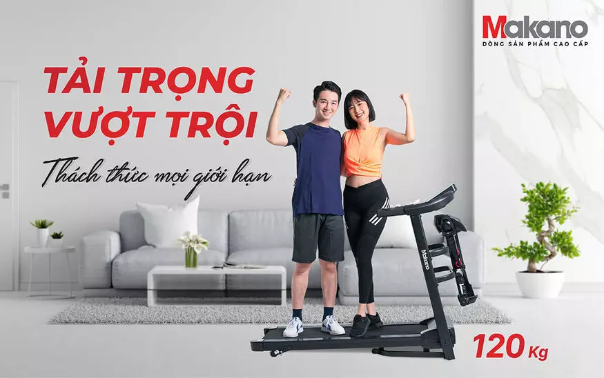 Tải trọng cao lên đến 120kg phù hợp với mọi thành viên trong gia đình.