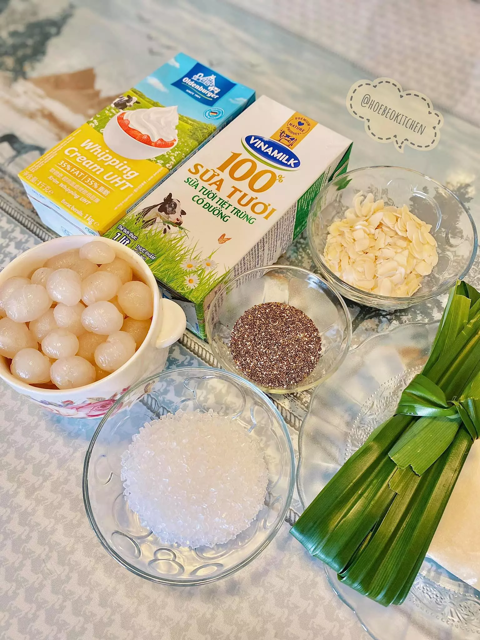 Nguyên liệu nấu chè khúc bạch