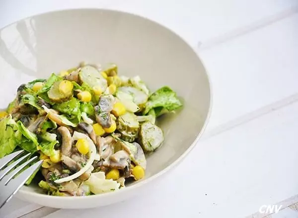 "salad nấm mỡ"