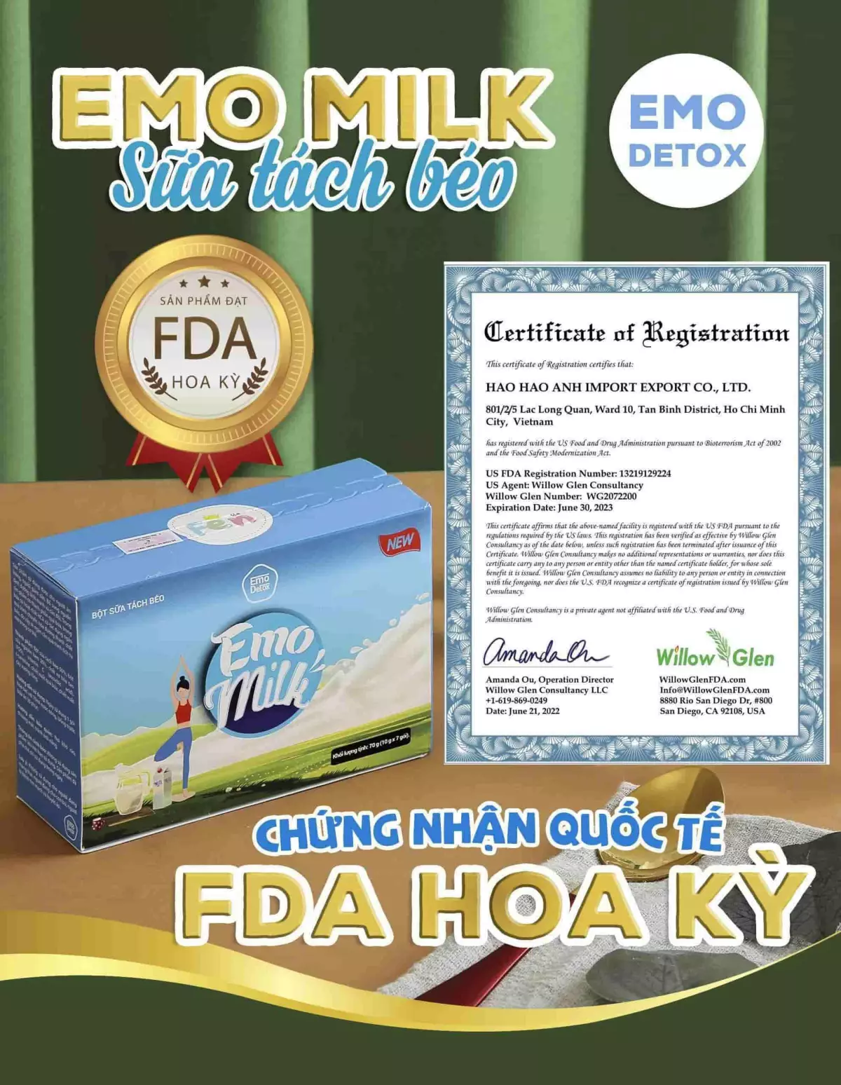 Sản phẩm được cấp phép an toàn vệ sinh thực phẩm Chứng nhận FDA Hoa Kỳ