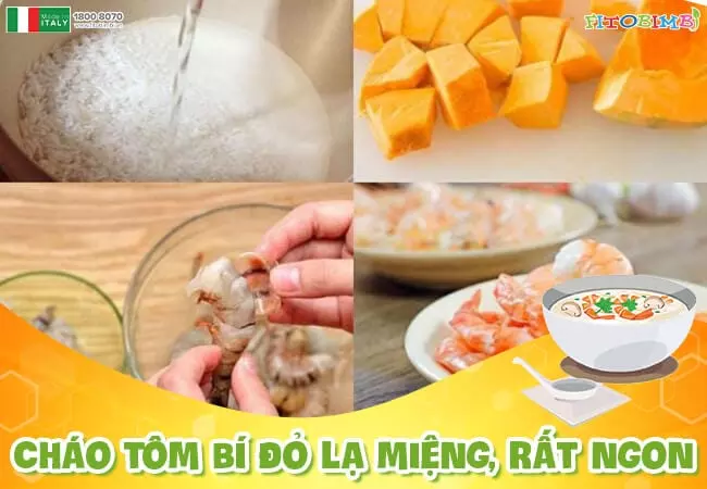 Tôm có thể nấu với bí đỏ cho bé ăn dặm