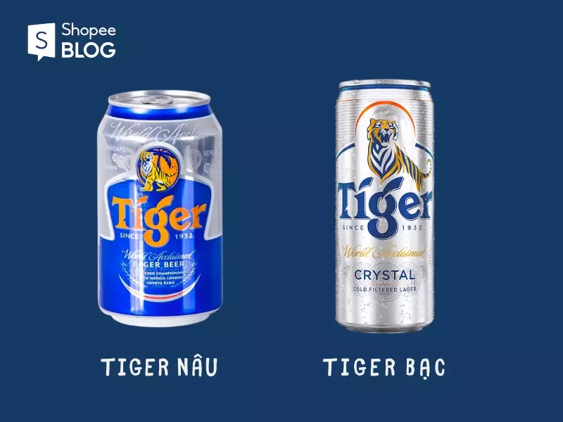 Bia Tiger có hai loại chính là Tiger nâu và Tiger bạc.