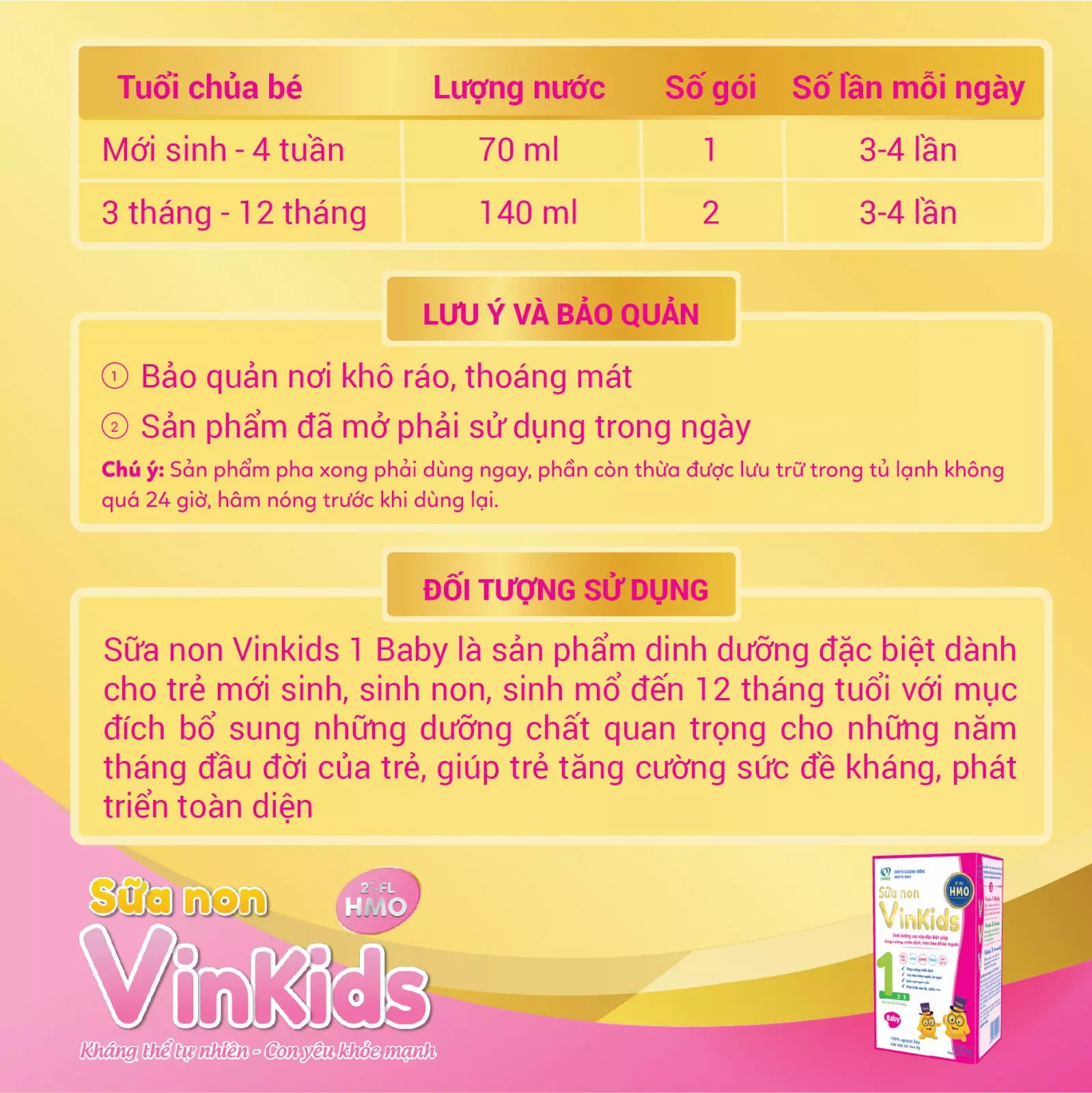 Vinkids số 1 baby bổ sung hàm lượng lớn DHA, ARA, vitamin A, E