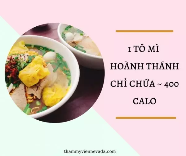 1 tô hoành thánh bao nhiêu calo?