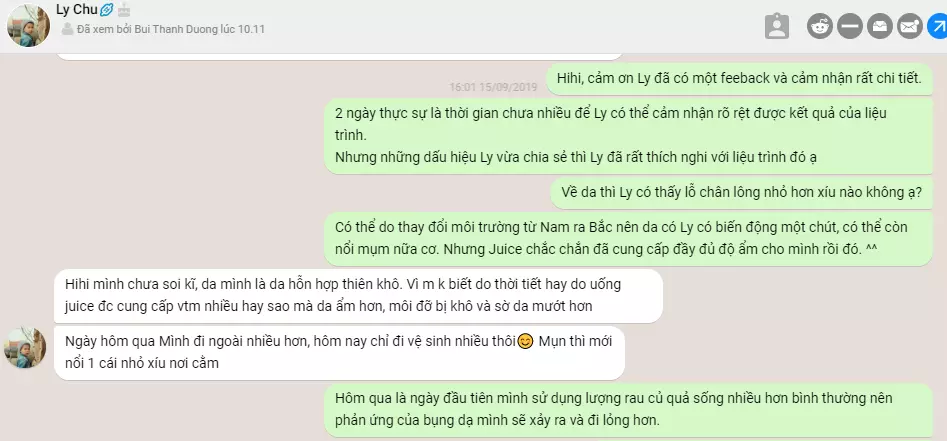 Feedback nước ép đẹp da