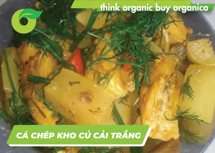 Cá chép kho củ cải trắng