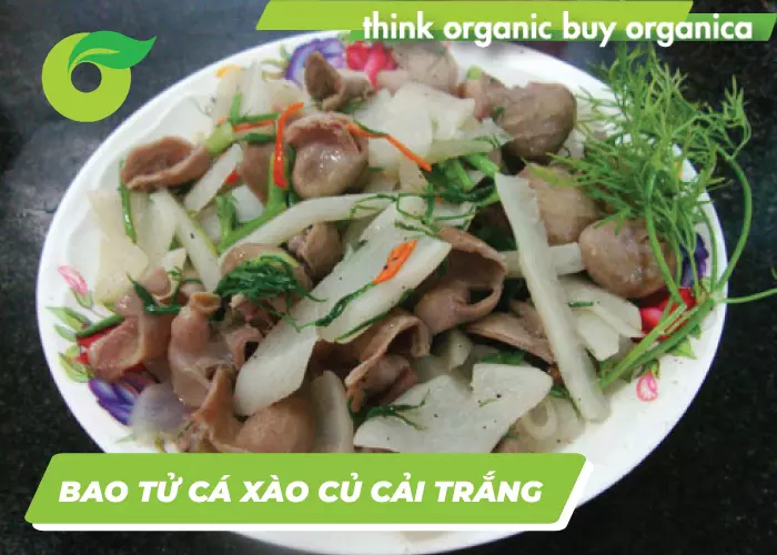 Bao tử cá xào củ cải trắng