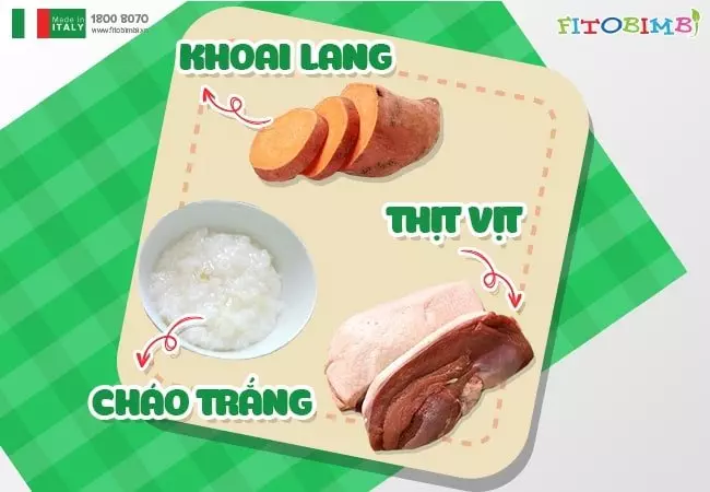 Cháo vịt khoai lang cho bé