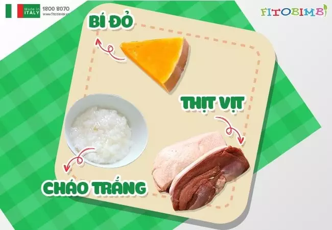 Cháo vịt bí đỏ cho bé