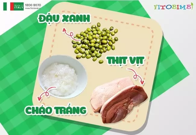 Cháo vịt đậu xanh cho bé ăn dặm