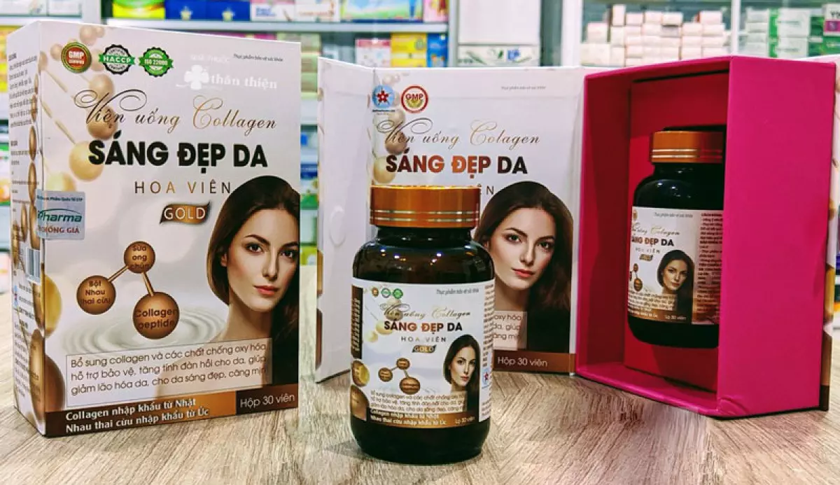 Viên uống Collagen Sáng Đẹp Da Hoa Viên Gold, sản phẩm chính hãng