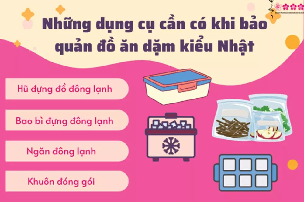 Những dụng cụ cần có khi bảo quản đồ ăn dặm kiểu Nhật